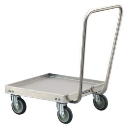 Lakeside Manufacturing Inc&nbsp;Mobile Cup and Glass Rack Dolly, Stainless Steel, Tubular Handle, (1) 20 3/4 x 20 3/4-in. Platform, 400-Lb. Capacity