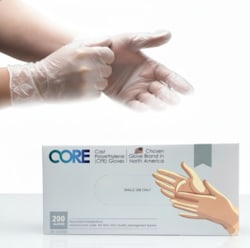 SMARTLOGICS LLC Core Gloves CPE - Small - Disposable Gloves, Food Safe Polyethylene for Food Service & Salon Use, Latex & Allergy Free, Lightweight Embossed, Clear Pack of 2000