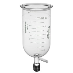 Chemglass Life Sciences&nbsp;Chemglass CG-1924-R-10L 10 L Reaction Vessel, Unjacketed, Graduated, 200 mm Flange, 0-25 mm Spring-Loaded Drain Valve