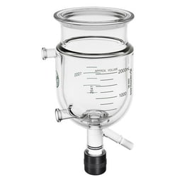 Chemglass Life Sciences&nbsp;Chemglass 100 mL Jacketed Reaction Vessel, 100 mm Flat Flange, Graduated Both Sides