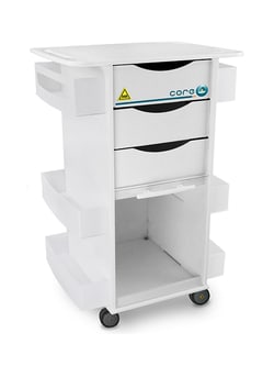 Electron Microscopy Sciences&nbsp;White Polyethylene MRI Core DX Lab Cart offers a MRI safe, non-ferrous, efficient way to safely sort, store, organize, lock and transport a wide variety of supplies. It has 3 full extension drawers, shelves and bulk storage features.