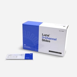 NEW ENGLAND BIOGROUP&nbsp;10 boxes of 50 LUNA-FX7 or LUNA-BX7 3-channel ultra low fluorescent counting slides, 500 slides/1500 counts. For LUNA-FX7 and LUNA-BX7.