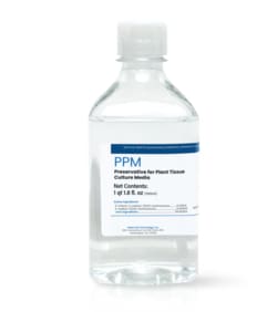 PLANT CELL TECHNOLOGY&nbsp;Broad-spectrum biocide for plant tissue culture, in-vitro laboratory use only, Plant Preservative Mixture&trade;, Clear Liquid, Anti-Contamination, 250mL Bottle