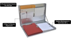 Omnimed Inc&nbsp;Wall Mounted Alumninum Folding Desk (15”H x 20 ¾”W x 3”D)