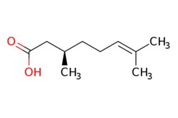 eMolecules​&nbsp;18951-85-4 | (R)-(+)-Citronellic acid | AA Blocks LLC | MFCD00075195 | 170.252 | C10H18O2 | 0.000 | C[C@H](CCC=C(C)C)CC(O)=O | 1g | 713323990