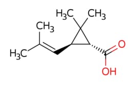 eMolecules​&nbsp;4638-92-0 | trans-(+)-Chrysanthemic acid | AA Blocks LLC | MFCD01941572 | 168.236 | C10H16O2 | 0.000 | CC(C)=C[C@@H]1[C@@H](C(O)=O)C1(C)C | 100mg | 926745002