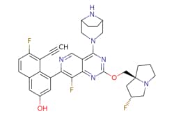 eMolecules​&nbsp;2621928-55-8 | MRTX1133 | AstaTech600.646 | C33H31F3N6O2 | 95.000 | Oc1cc(-c2ncc3c(nc(OC[C@@]45CCCN4C[C@H](F)C5)nc3c2F)N2CC3CCC(C2)N3)c2c(C#C)c(F)ccc2c1 | 5g | 948040140