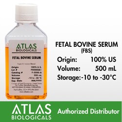 Atlas Biologicals Fetal Bovine Serum, US Origin, 500mL, Quantity: Each