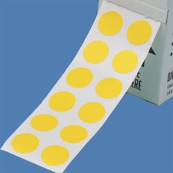 USA Scientific Inc&nbsp;Tough-Spots, 3/8 inch diameter, yellow, on rolls