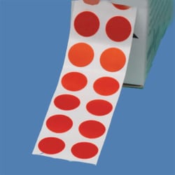 USA Scientific Inc&nbsp;Tough-Spots, 3/8 inch diameter, red, on rolls