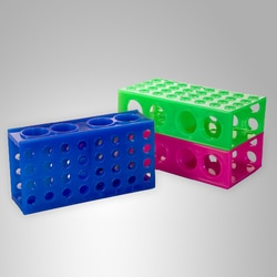 USA Scientific Inc 4-way rack, neon blue