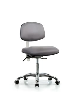 Fisherbrand Class 100 Vinyl Clean Room Chair - Desk Height with Casters in Grade A Vinyl Sterling | Buy Online | Fisher Scientific