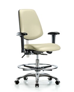 Fisherbrand™ Class 100 Vinyl Clean Room Chair - Medium Bench Height with Medium Back