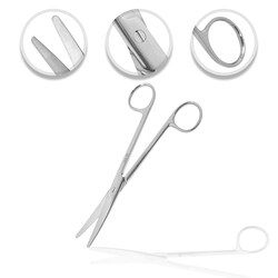 Surgical Design O.R. Grade Mayo Dissecting Scissors - Serrated Blade, Anti-glare Curved, Serrated Blade | Buy Online | Surgical Design&trade; | Fisher Scientific