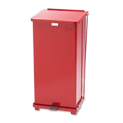 Essendant Defenders Biohazard Step Can, Square, Steel, 24gal, Red, Quantity:
