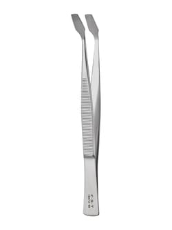Fine Science Tools&nbsp;Cover Glass Forceps, Stainless Steel, Smooth, Angled, 10.5 cm