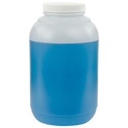 US Plastic Corporation 1 Gallon Wide Mouth Round Natural HDPE Jar with White Ribbed Cap