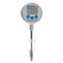 Thermco Products Inc Digital Refrigerator Thermometer Thermco Fahrenheit / Celsius -58° to +158°F (-50° to +70°C) Glycol Bottle Probe Door / Wall Mount Battery Operated