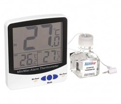 Thermco Products Inc Large digit bottle current/min/max temp digital thermometer, incubator -50 deg./70 deg.C, 30ml biosafe glycol/H2O, certified at 37 deg.C