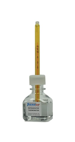 Thermco Products Inc Oven Enclosed Bottle Thermometer, 50/115C x 1.0C, Spirit, Sand - 60 ml, Certified