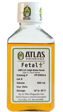 Atlas Biologicals Fetal Plus Bovine Serum, US Origin, 500mL