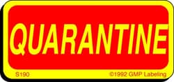 Gmp Labeling Inc Quarantine Status Label - 2x1, Quantity: Each of 1