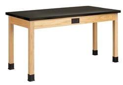 Diversified Spaces™ Oak Table with Plain Apron and ChemGuard Top: Electrical Option