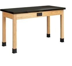 Diversified Spaces Oak Table with Plain Apron and Solid Epoxy Top: Electrical Option 21 x 72 in. | Buy Online | Diversified Spaces&trade; | Fisher Scientific