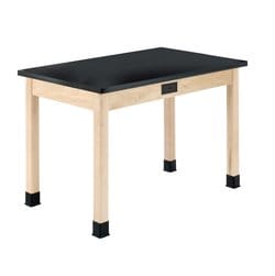 Diversified Spaces™ Maple Table with Plain Apron and Solid Epoxy Top: Electrical Option