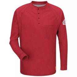 Bulwark™ iQ Series™ Men's Comfort Knit Red Flame Resistant Henley