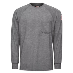 Bulwark™ Men's Long Sleeve Grey Flame Resistant Performance T-Shirt