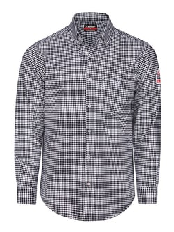 Bulwark™ Men's Navy Plaid Flame Resistant Flex Knit Button Down Shirt
