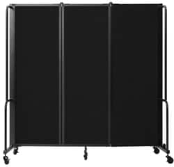 National Public Seating&nbsp;Room Divider, 3 Sections, PET Panels, Black Frame