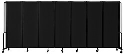 National Public Seating&nbsp;Room Divider, 7 Sections, PET Panels, Black Frame