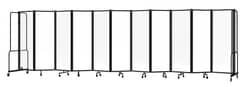 National Public Seating&nbsp;Room Divider, 11 Sections, Clear Acrylic Panels