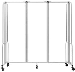 National Public Seating&nbsp;Room Divider, 3 Sections, Clear Acrylic Panels