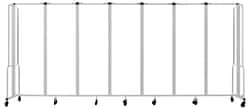 National Public Seating&nbsp;Room Divider, 7 Sections, Clear Acrylic Panels