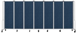 National Public Seating Room Divider, 7 Sections, PET Panels, Gray Frame Blue | Buy Online | National Public Seating | Fisher Scientific