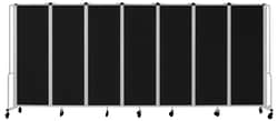 National Public Seating&nbsp;Room Divider, 7 Sections, PET Panels, Gray Frame