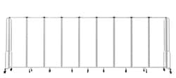 National Public Seating&nbsp;Room Divider, 9 Sections, Clear Acrylic Panels