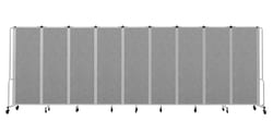 National Public Seating&nbsp;Room Divider, 9 Sections, PET Panels, Gray Frame