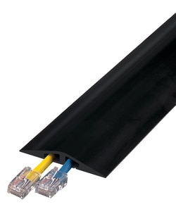 Checkers 2-Channel Rubber Duct Cable Cover Organizer for Phone or Internet Cords