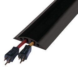 Checkers 2-Channel Rubber Duct Office Cable Protector 10 ft.:Facility Safety