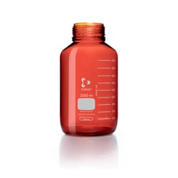 DWK Life Sciences DURAN™ GLS 80™ Laboratory Wide Neck Amber Glass Bottles w/o Screw-Cap and Pour Ring