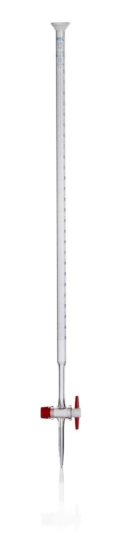 MBL Volumetrics Borosilicate Glass Class B Burette with Fluted Fitted Funnel Top 25 mL | Buy Online | MBL | Fisher Scientific