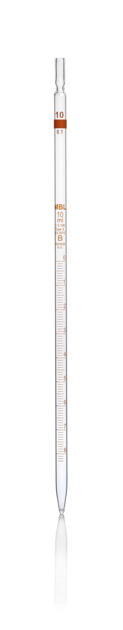 Pipetas de vidrio MBL graduadas de clase B tipo 3 10 ml | Buy Online | MBL International | Fisher Scientific