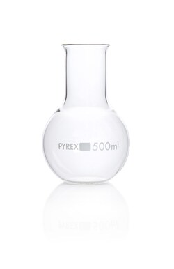 Pyrex Borosilicate Glass Wide Neck Flat Bottom Boiling Flask 500 mL | Buy Online | Pyrex | Fisher Scientific