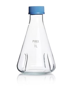 Pyrex Baffled Borosilicate Glass Flask with Membrane Screw Cap 1000 mL | Buy Online | Pyrex | Fisher Scientific