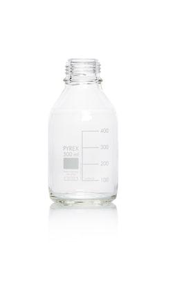 Bottiglie rotonde per terreni di coltura con collo largo in vetro borosilicato Pyrex 500 ml | Buy Online | Pyrex | Fisher Scientific