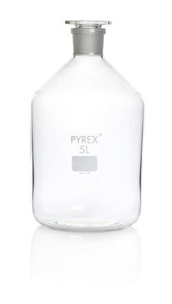 Bottiglie per reagenti con imboccatura stretta in vetro borosilicato con tappi in vetro Pyrex 5000 ml | Buy Online | Pyrex | Fisher Scientific